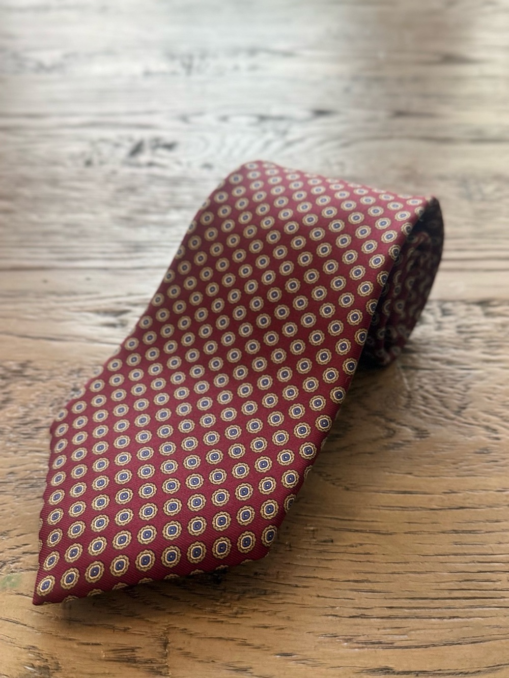 Dior Men's Red Geometric Silk Tie